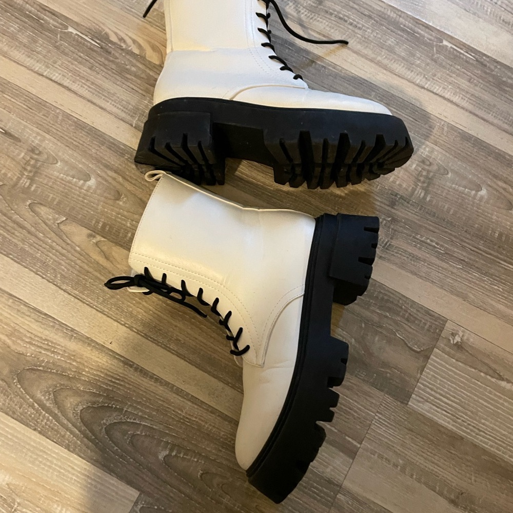 Women's White Combat Boots